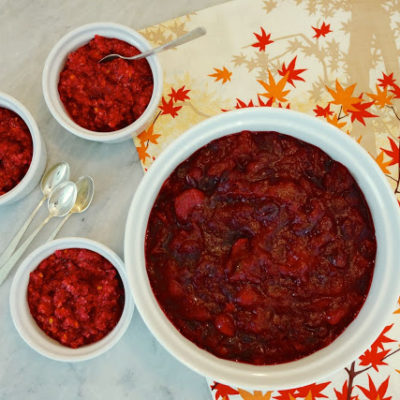 Cranberry sauce two ways